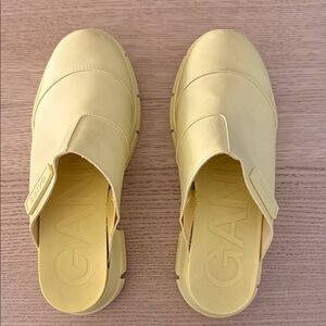 Ganni Light Yellow Mules